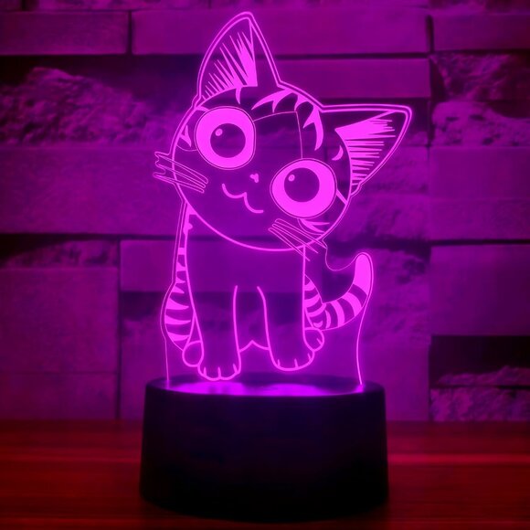 Accessories - Table Lamp - Kitty Cat Night Light -7 Colors